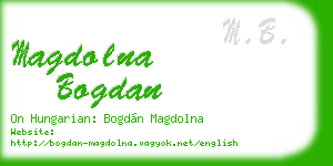 magdolna bogdan business card